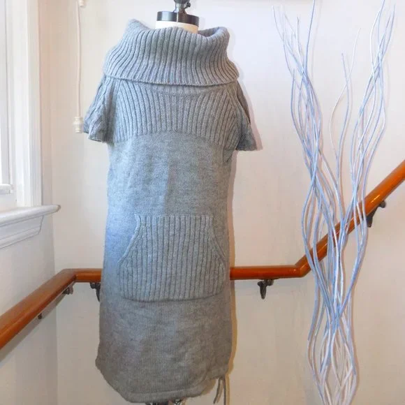oversized cowl neck sweater dress Plus Size Heather Gray Cowl Neck Sweatshirt Dress